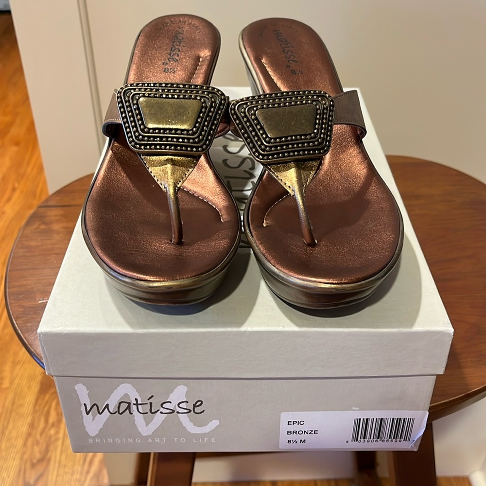 Matisse Bronze Wedge Sandals